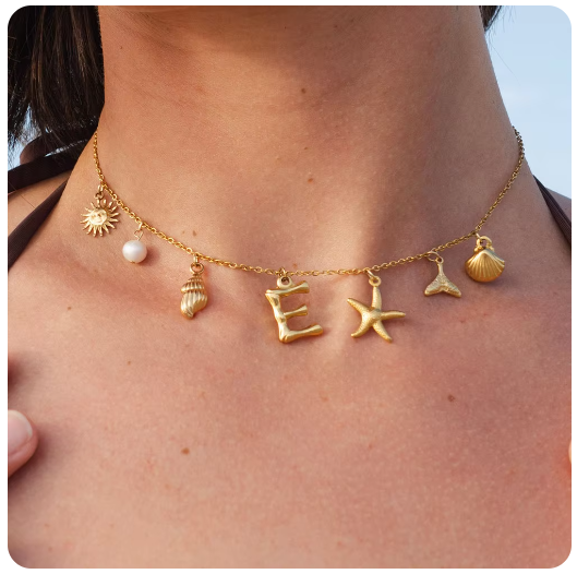 Colar Inicial com Charms