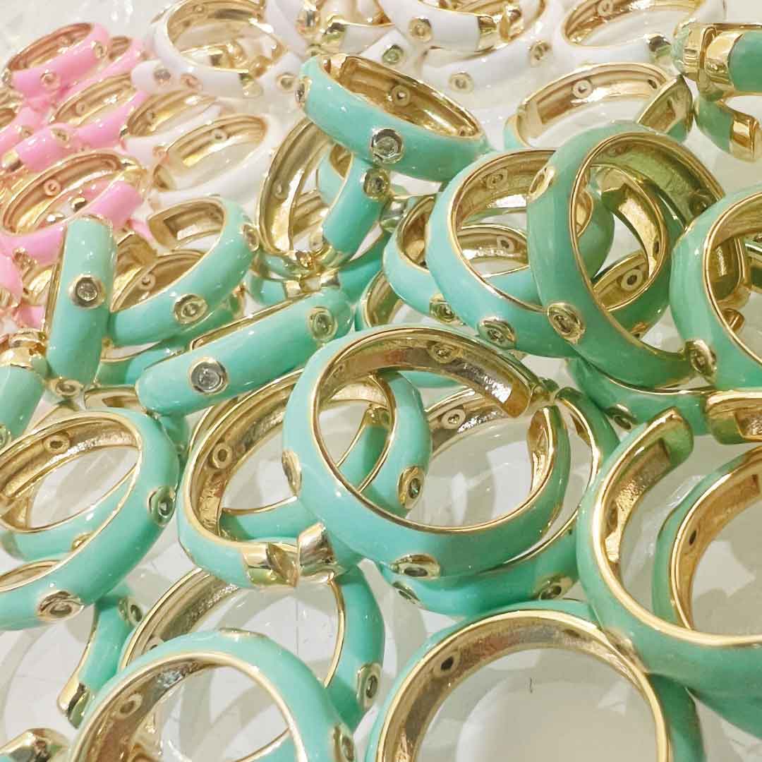 Anel de Esmalte com Cristal
