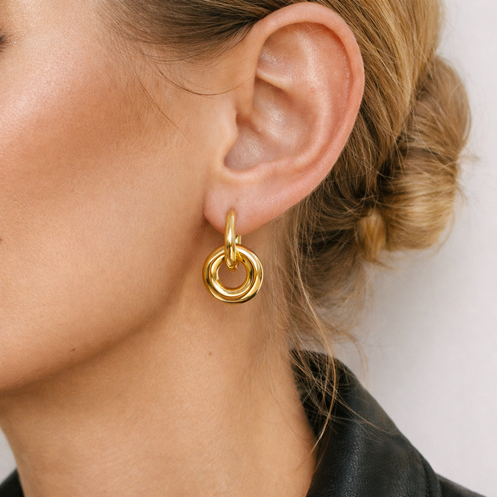 Gold Unity Ring Earrings