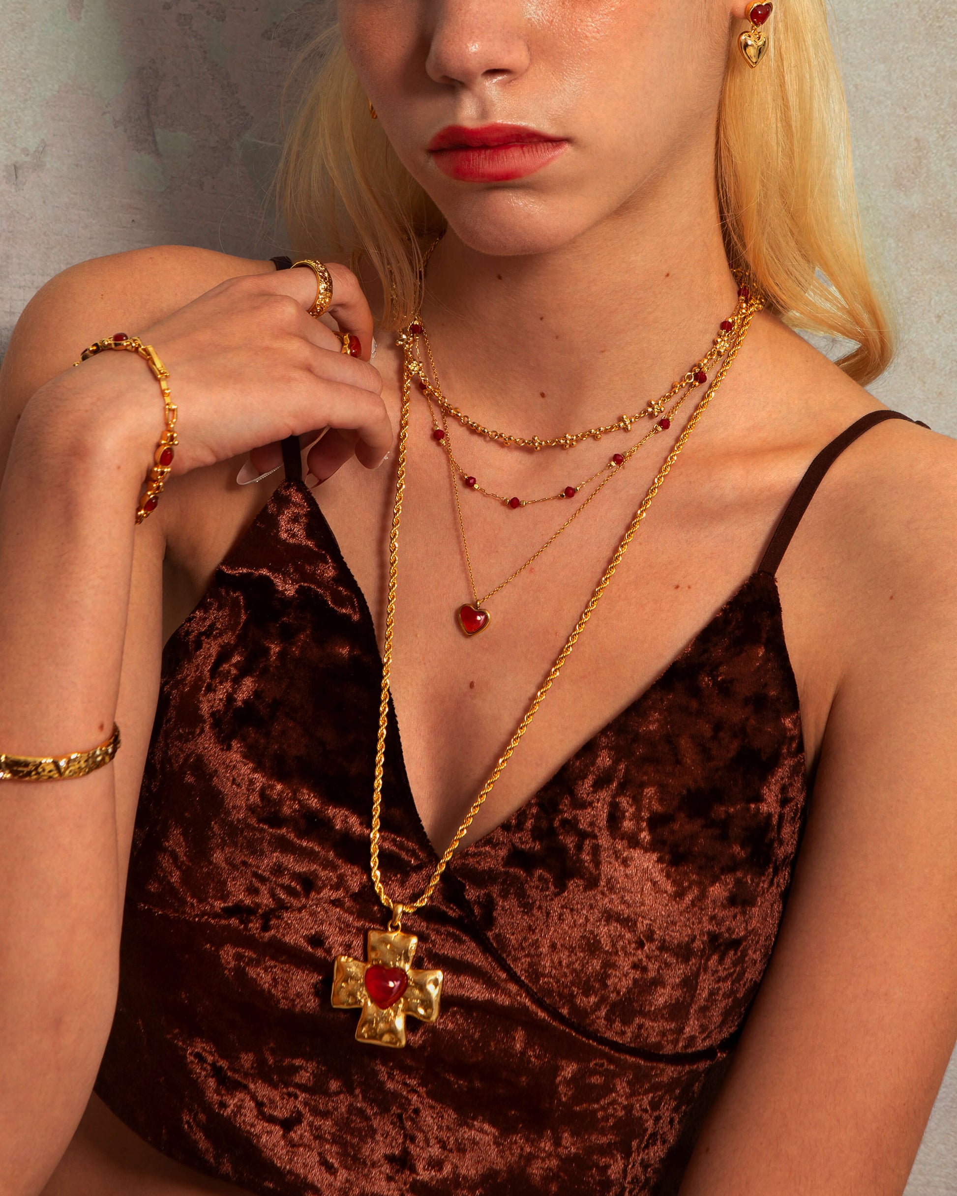 Carnelian Stone Heart Necklace - En Route Jewelry