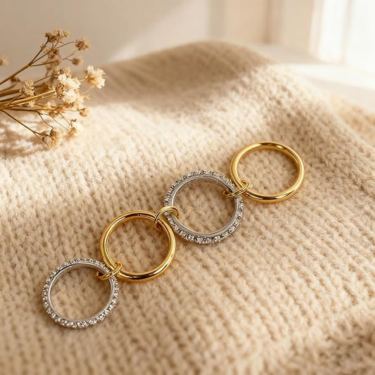 Set de Anéis Orbit com Zircónia
