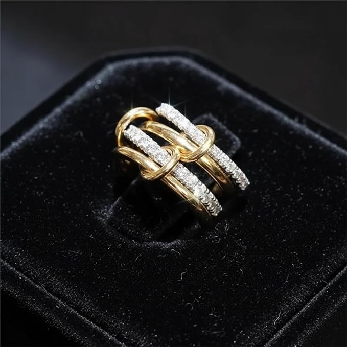 Set de Anéis Orbit com Zircónia