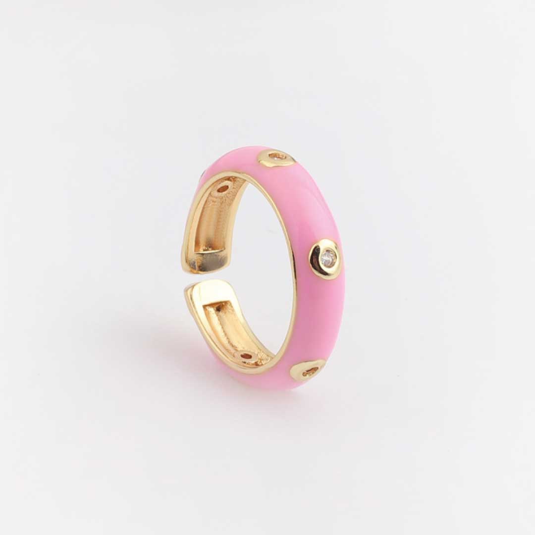 Anel de Esmalte com Cristal