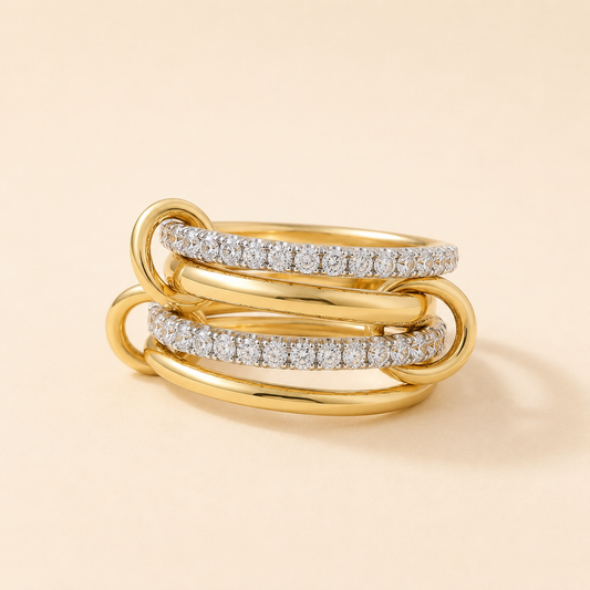 Set de Anéis Orbit com Zircónia