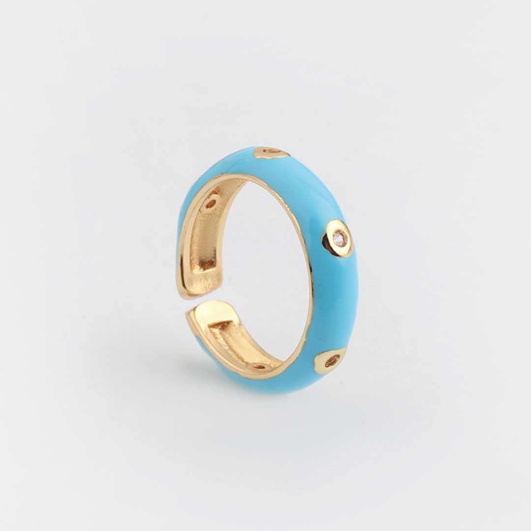 Anel de Esmalte com Cristal