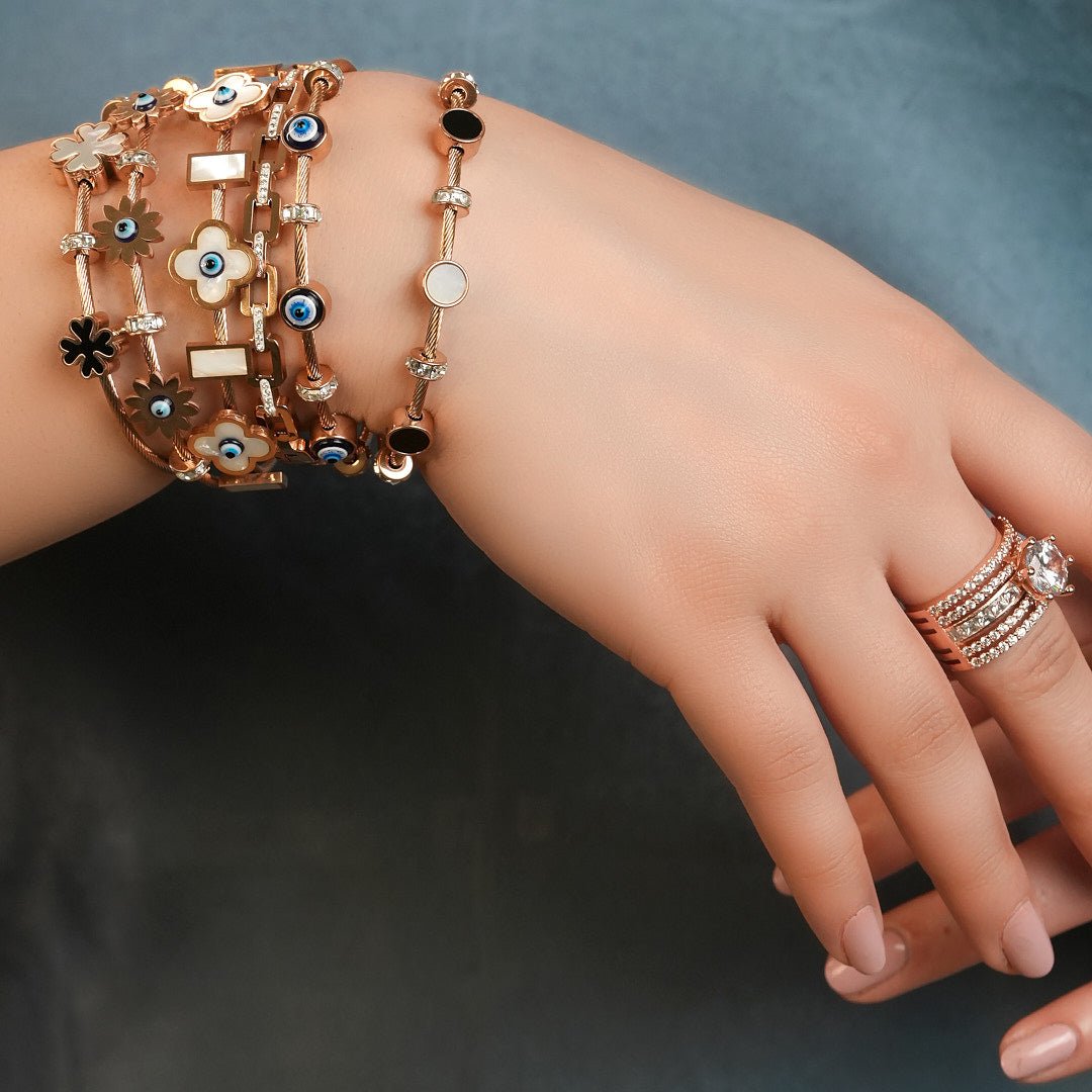Elegant lightweight magnetic lock bangle crafted from anti-tarnish alloy with a sleek minimalist design, available in rose gold, gold, and silver, perfect for everyday styling, stacking with watches and bangles, and thoughtful gifting.