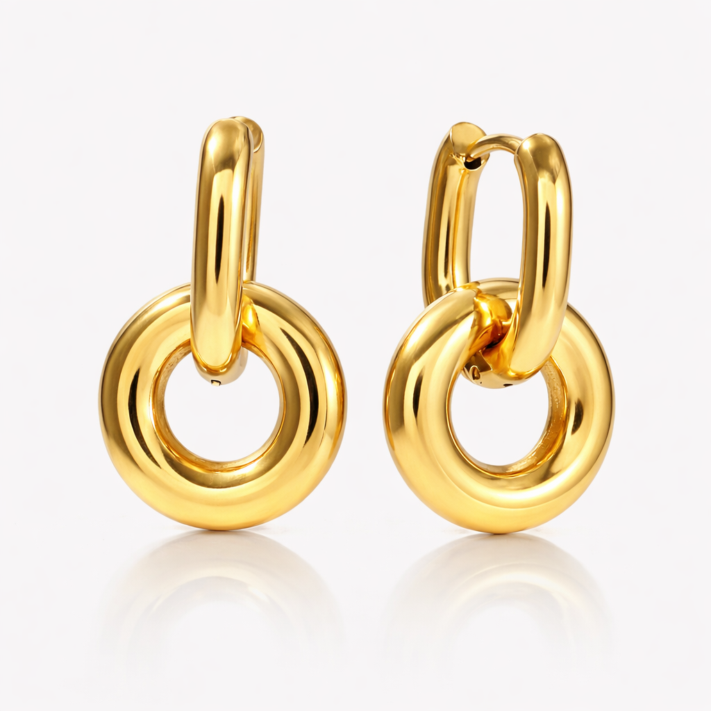 Gold Unity Ring Earrings
