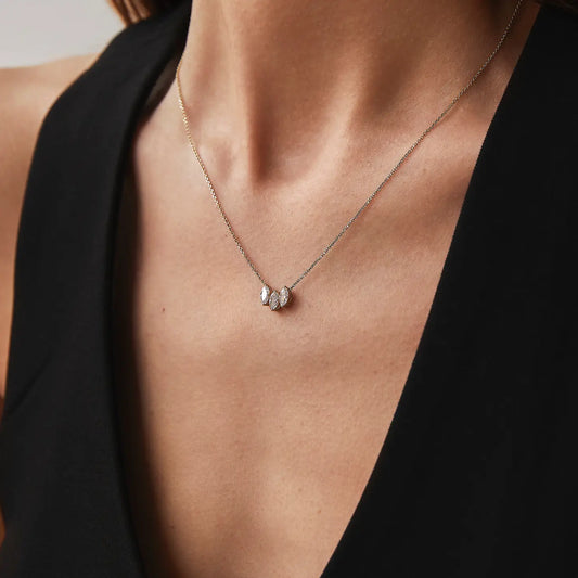 Colar Trio de Cristais Marquise