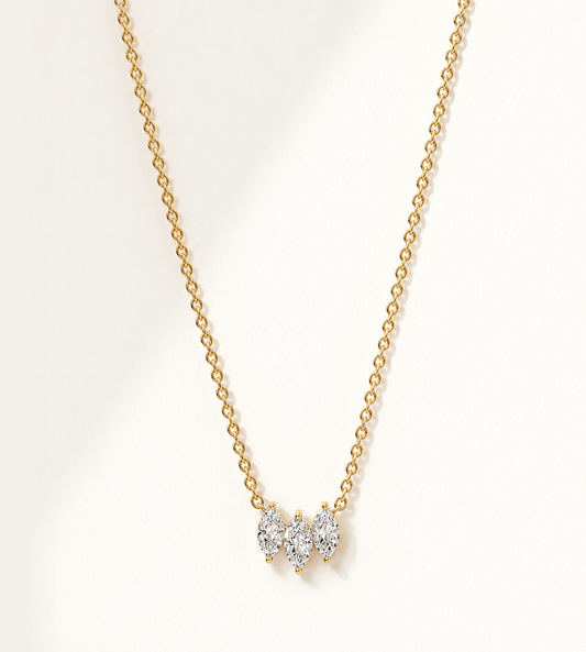 Colar Trio de Cristais Marquise