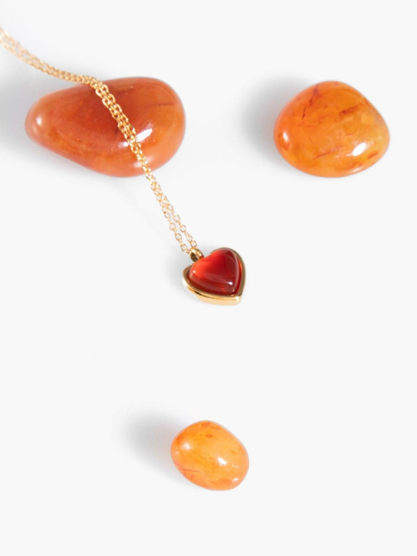 Carnelian Stone Heart Necklace - En Route Jewelry