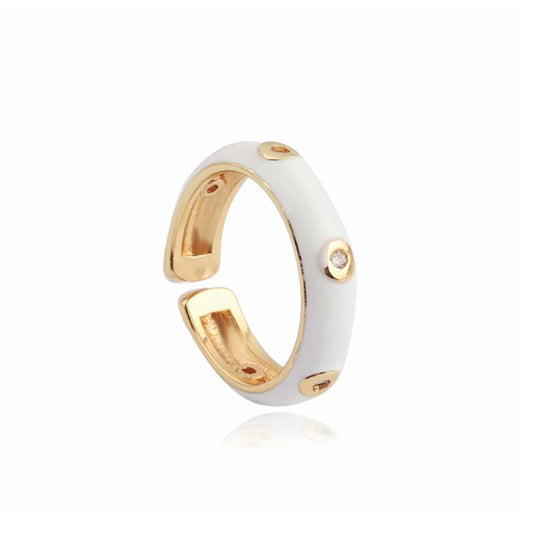 Anel de Esmalte com Cristal
